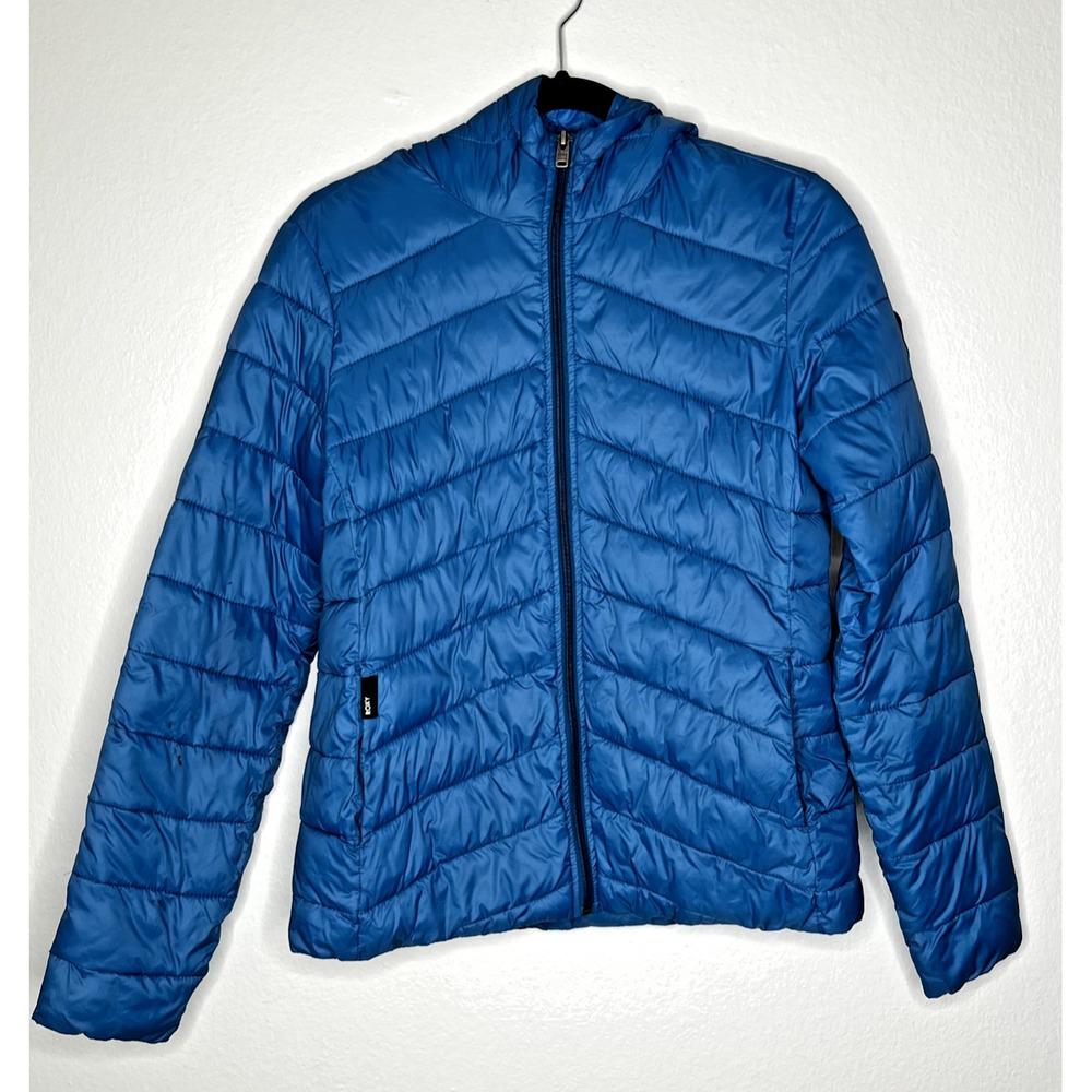 ROXY Coast Road Lightweight Packable Puffer Padded Hooded Jacket Blue Size Small